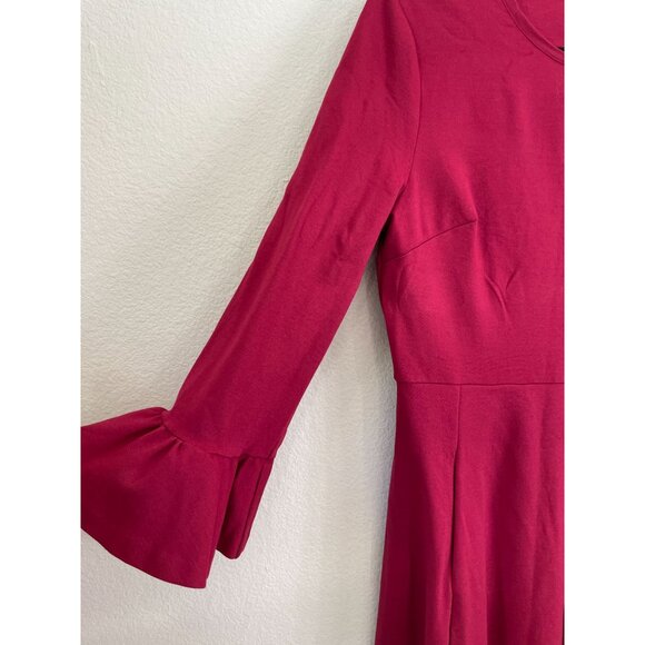 Kate Spade Womens Large Colorblock Bell Sleeve Ponte Dress Cranberry Cocktail - Picture 11 of 13